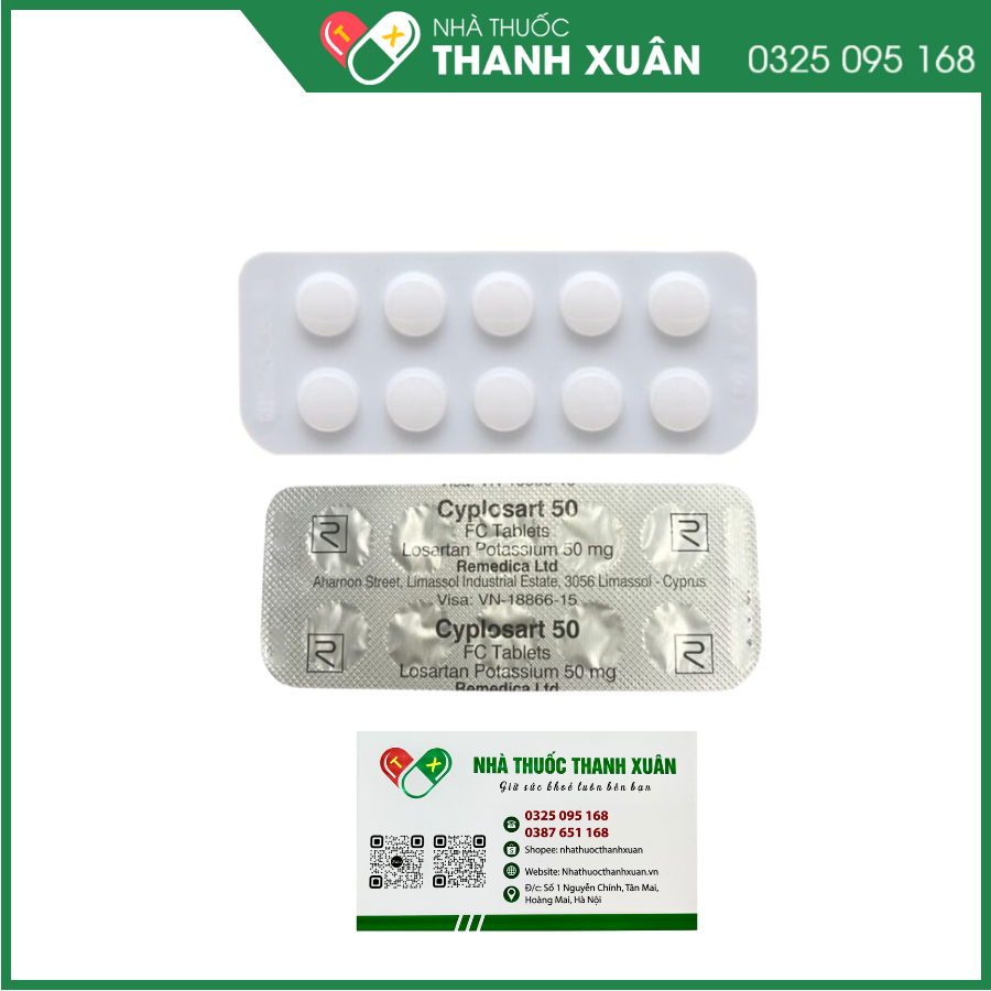 Cyplosart 50 điều trị tăng huyết áp